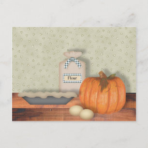 Pumpkin Pie Recipe Card voor het bakken Briefkaart