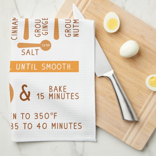 Pumpkin Pie Recipe Holiday Gift Tea Theedoek (Quarter Fold)