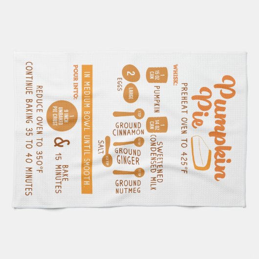 Pumpkin Pie Recipe Holiday Gift Tea Theedoek (Horizontaal)