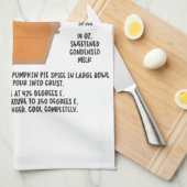Pumpkin Pie Recipe Kitchen Towel Theedoek (Quarter Fold)