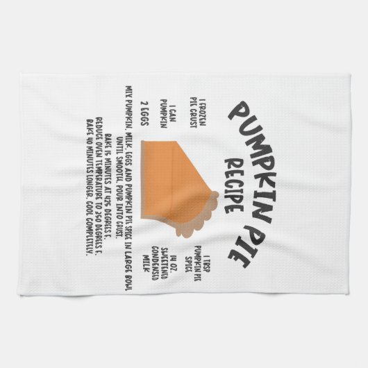 Pumpkin Pie Recipe Kitchen Towel Theedoek (Horizontaal)