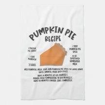 Pumpkin Pie Recipe Kitchen Towel