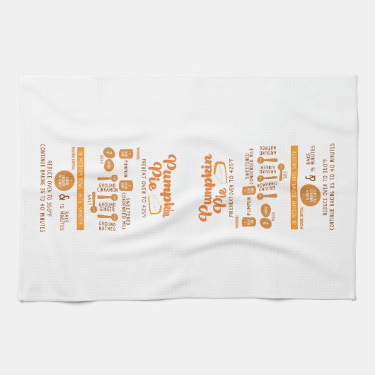 Pumpkin Pie Recipe Kitchen Towel Theedoek (Horizontaal)