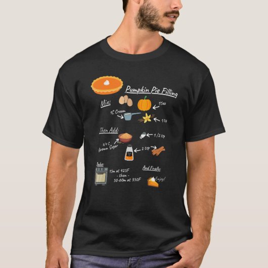 Pumpkin Pie Recipie on a T-shirt (Voorkant)