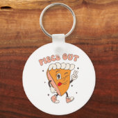 Pumpkin Pie Retro Thanksgiving Herfst Groo Sleutelhanger (Voorkant)