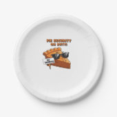 Pumpkin Pie Security Guard Funny Thanksgiving Over Papieren Bordje (Voorkant)