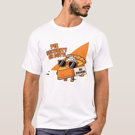 Pumpkin Pie Security Guard Funny Thanksgiving Over T-shirt (Voorkant)