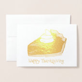 Pumpkin Pie Slice Autumn Baking Happy Thanksgiving Folie Kaarten (Voorkant met envelop)
