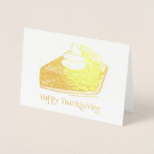Pumpkin Pie Slice Autumn Baking Happy Thanksgiving Folie Kaarten (Voorkant)