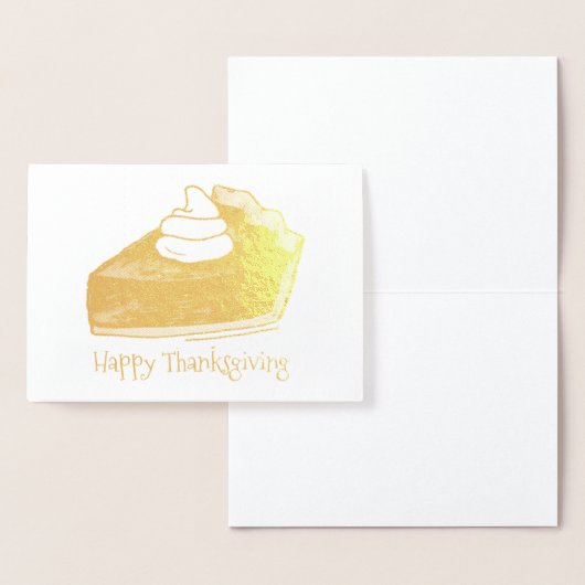 Pumpkin Pie Slice Autumn Baking Happy Thanksgiving Folie Kaarten (Display)