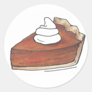 Pumpkin Pie Slice Baking Thanksgiving Holiday Food Ronde Sticker