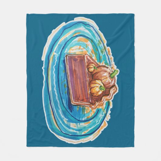 Pumpkin Pie Slice Fleece Deken (Voorkant)