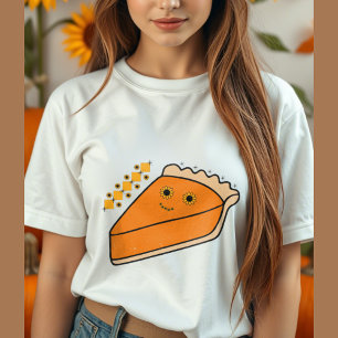 Pumpkin Pie Slice met zonnebloem ogen Tri-Blend Shirt