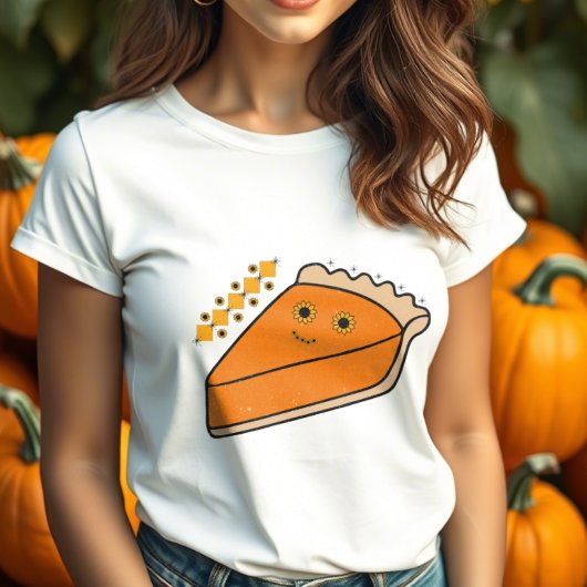Pumpkin Pie Slice met zonnebloem ogen Tri-Blend Shirt
