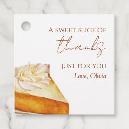 Pumpkin Pie Slice Square Baby shower Favoriet Tag Bedankjes Labels