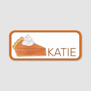 Pumpkin Pie Slice Thanksgiving Dessert Bakkerij Vo Naamplaatje