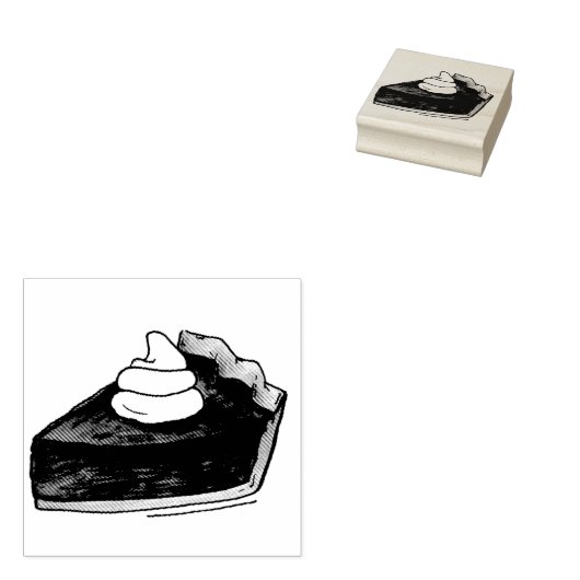 Pumpkin Pie Slice Thanksgiving Dinner Herfst Desse Rubberstempel (Gestempeld)