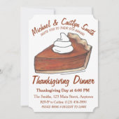 Pumpkin Pie Slice Thanksgiving Dinner Party Kaart (Voorkant)