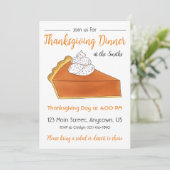 Pumpkin Pie Slice Thanksgiving Dinner Party Kaart (Staand voorkant)