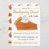 Pumpkin Pie Slice Thanksgiving Dinner Party Kaart (Voorkant / Achterkant)