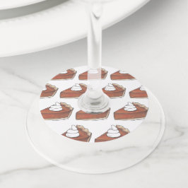 Pumpkin Pie Slice Thanksgiving Holiday Dinner Wijnglaslabel