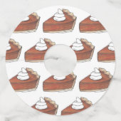 Pumpkin Pie Slice Thanksgiving Holiday Dinner Wijnglaslabel (Voorkant)