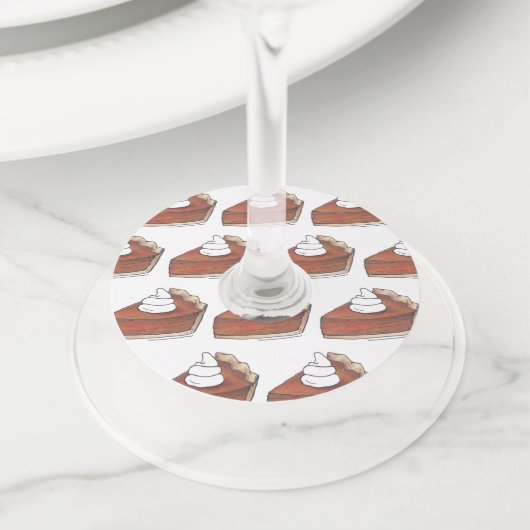 Pumpkin Pie Slice Thanksgiving Holiday Dinner Wijnglaslabel (Dichtbij)