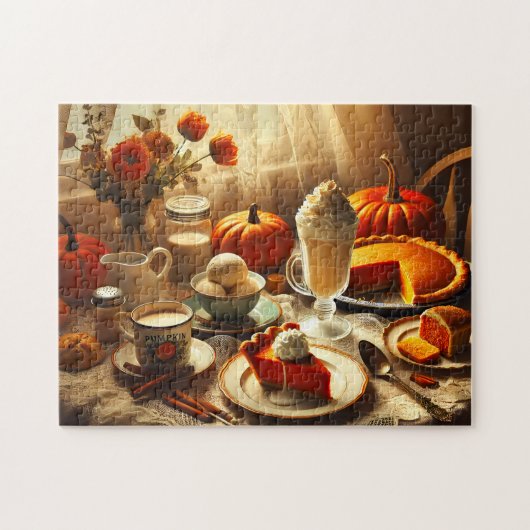 Pumpkin Pie Spice Creamy Tabletop Fall Decor Legpuzzel (Horizontaal)