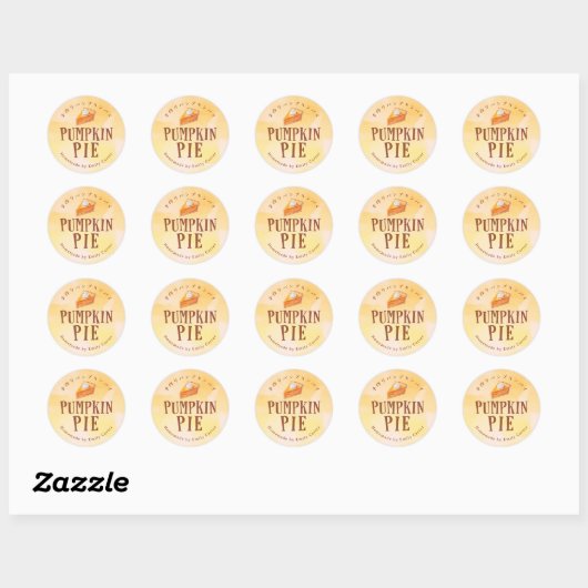 Pumpkin Pie Thanksgiving Bakery Baked Goods Ronde Sticker (Vel)