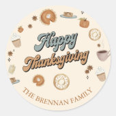 Pumpkin Pie Thanksgiving Classic Ronde Sticker (Voorkant)