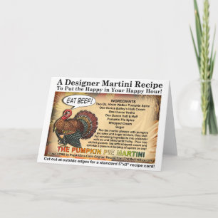 PUMPKIN PIE THANKSGIVING COCKTAIL RECIPE CARD FEESTDAGEN KAART