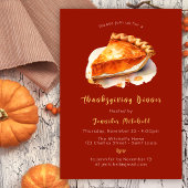 Pumpkin Pie Thanksgiving Diner Friendsgiving Kaart