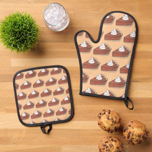 Pumpkin Pie Thanksgiving Dinner Holiday Gift Ovenwant & Pannenlap Set (Top down)