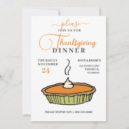 Pumpkin Pie, Thanksgiving Dinner Kaart