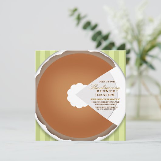 Pumpkin Pie Thanksgiving - Inbeluitnodiging Kaart (Staand voorkant)