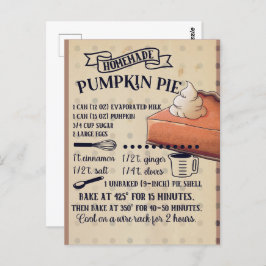 Pumpkin Pie Thanksgiving Recept Briefkaart