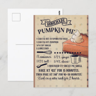 Pumpkin Pie Thanksgiving Recept Briefkaart