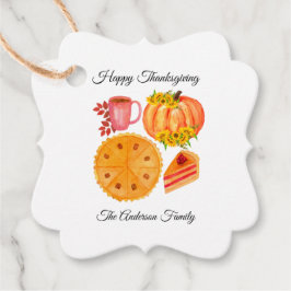 Pumpkin Pie Thanksgiving Sinaasappel White Bedankjes Labels