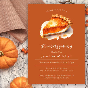 Pumpkin Pie Thanksgiving Terracotta Friendsgiving Kaart