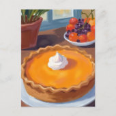 Pumpkin Pie | Thanksgiving Watercolor Painting Briefkaart (Voorkant)