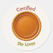 Pumpkin Pie Top View | Modern Thanksgiving Ronde Sticker (Voorkant)