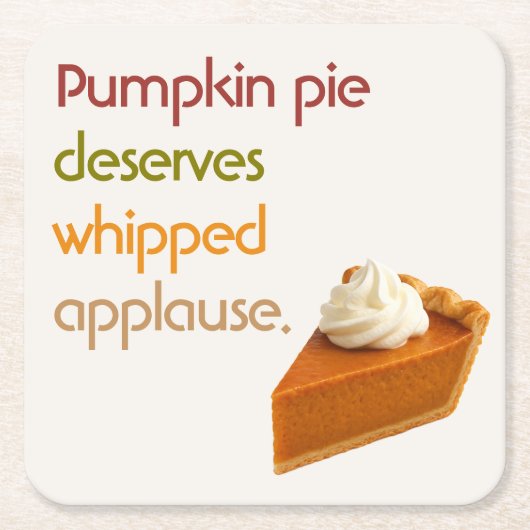 Pumpkin Pie & Whipped Cream Humor Thanksgiving Kartonnen Onderzetters (Voorkant)