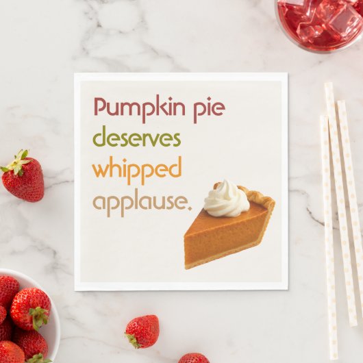 Pumpkin Pie & Whipped Cream Humor Thanksgiving Servet (Insitu)