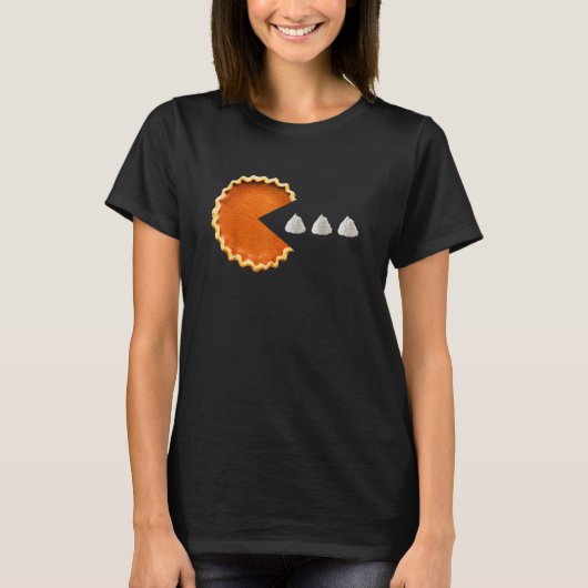 Pumpkin Pie Whipped Cream Video Game Thanksgiving T-shirt (Voorkant)