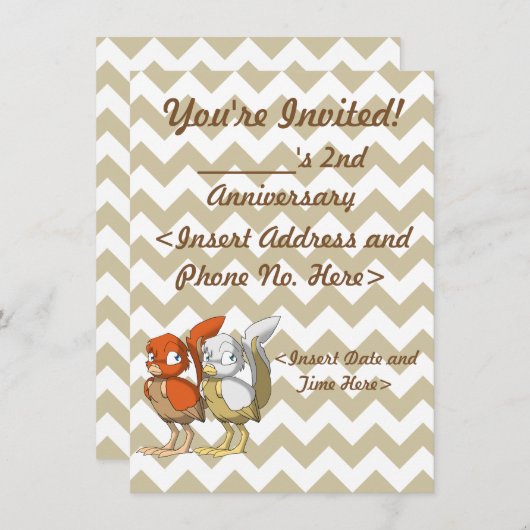 Pumpkin Pie/White en Gold Reptilian Bird Joint Kaart (Voorkant / Achterkant)