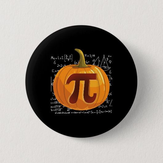 Pumpkin Pie Wiskunde Fun Halloween Thanksgiving Pi Ronde Button 5,7 Cm (Voorkant)