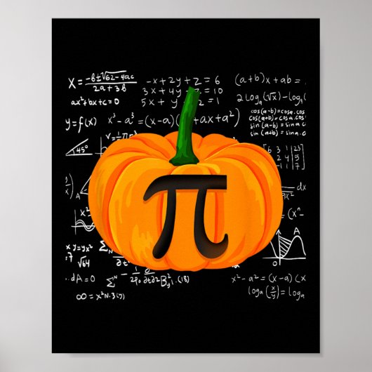 Pumpkin Pie Wiskunde Funny Halloween Thanksgiving Poster (Voorkant)