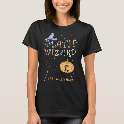 Pumpkin Pie Wiskunde Wizard Aangepaste Leraar Hall T-shirt (Voorkant)