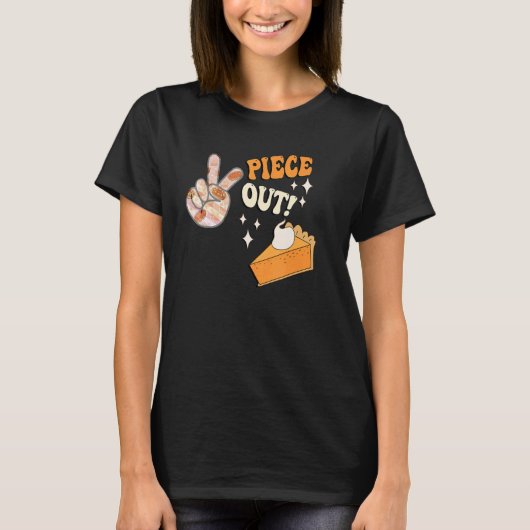Pumpkin Pies Retro Piece Out Thanksgiving T-shirt (Voorkant)