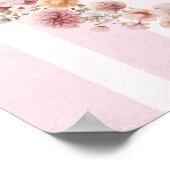 Pumpkin Pink Bow Fall Floral Baby Shower Welcome Poster (Hoek)